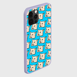 Чехол для iPhone 12 Pro Screaming woman cat, цвет: 3D-светло-сиреневый — фото 2