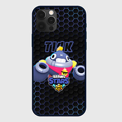 Чехол для iPhone 12 Pro Тик BRAWL STARS соты, цвет: 3D-черный