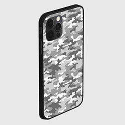 Чехол для iPhone 12 Pro Серый Военный Камуфляж, цвет: 3D-черный — фото 2