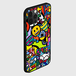 Чехол для iPhone 12 Pro Romero Britto - emoji, цвет: 3D-черный — фото 2