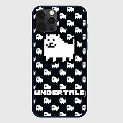 Чехол iPhone 12 Pro UNDERTALE DOG AND LOGO УНДЕРТАЛЕ