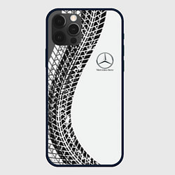 Чехол для iPhone 12 Pro Mercedes-Benz дрифт, цвет: 3D-черный