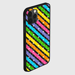 Чехол для iPhone 12 Pro Радужные полосы микс, цвет: 3D-черный — фото 2