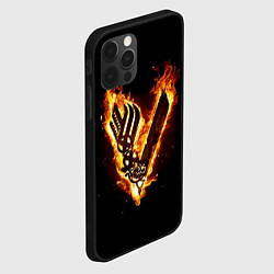 Чехол для iPhone 12 Pro Викинги: Вальхалла, логотип, цвет: 3D-черный — фото 2