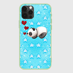 Чехол для iPhone 12 Pro Сонная милая панда, цвет: 3D-салатовый