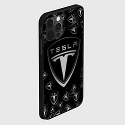 Чехол для iPhone 12 Pro TESLA BIG LOGO PATTERN, цвет: 3D-черный — фото 2