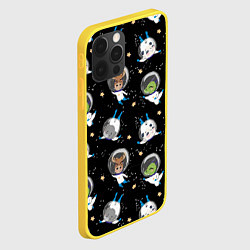 Чехол для iPhone 12 Pro Звери в космосе паттерн, цвет: 3D-желтый — фото 2