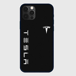 Чехол для iPhone 12 Pro TESLA - ТЕСЛА КАРБОН И МЕТАЛЛ, цвет: 3D-черный