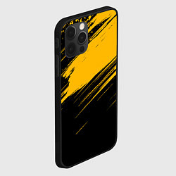 Чехол для iPhone 12 Pro Black and yellow grunge, цвет: 3D-черный — фото 2