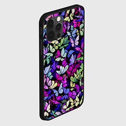 Чехол для iPhone 12 Pro Витражные бабочки, цвет: 3D-черный — фото 2