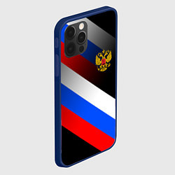 Чехол для iPhone 12 Pro ФЛАГ РОССИИ ЛИНИИ, цвет: 3D-тёмно-синий — фото 2