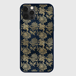 Чехол для iPhone 12 Pro Классические узоры цветы, цвет: 3D-черный