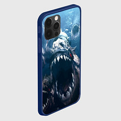 Чехол для iPhone 12 Pro Пираньи Челюсти Монстры, цвет: 3D-тёмно-синий — фото 2
