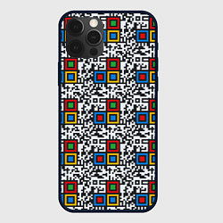 Чехол для iPhone 12 Pro QR код - паттерн, цвет: 3D-черный