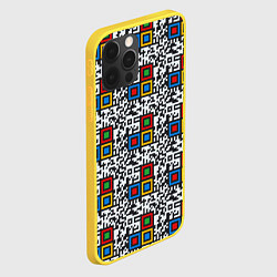 Чехол для iPhone 12 Pro QR код - паттерн, цвет: 3D-желтый — фото 2