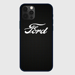 Чехол для iPhone 12 Pro Ford форд крбон, цвет: 3D-черный