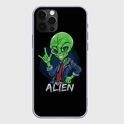 Чехол для iPhone 12 Pro ALIEN ИНОПЛАНЕТЯНИН, цвет: 3D-светло-сиреневый