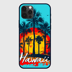 Чехол для iPhone 12 Pro Hawaii Солнце, Пальмы, цвет: 3D-черный