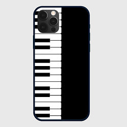 Чехол для iPhone 12 Pro Черно-Белое Пианино Piano, цвет: 3D-черный