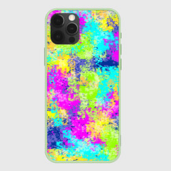 Чехол для iPhone 12 Pro Пиксельный камуфляж Диско 3, цвет: 3D-салатовый