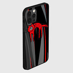 Чехол для iPhone 12 Pro Прикольный красный кот, цвет: 3D-черный — фото 2