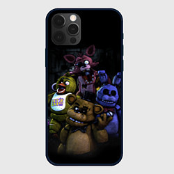 Чехол для iPhone 12 Pro Five Nights at Freddys - FNAF персонажи игры, цвет: 3D-черный