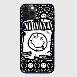 Чехол для iPhone 12 Pro NIRVANA символика, цвет: 3D-черный