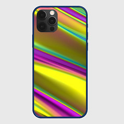 Чехол для iPhone 12 Pro Красочные разводы, цвет: 3D-тёмно-синий