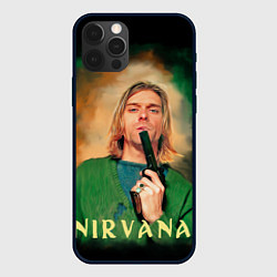 Чехол для iPhone 12 Pro Nirvana - Kurt Cobain with a gun, цвет: 3D-черный