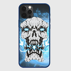 Чехол для iPhone 12 Pro Череп-монстр в молниях, цвет: 3D-тёмно-синий