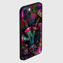 Чехол для iPhone 12 Pro Вот такие грибочки Pattern Психоделика, цвет: 3D-черный — фото 2