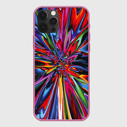 Чехол для iPhone 12 Pro Color pattern Impressionism, цвет: 3D-малиновый