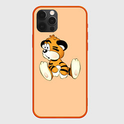 Чехол для iPhone 12 Pro Веселый Удивленный Тигренок, цвет: 3D-красный