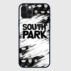Чехол для iPhone 12 Pro Южный парк - персонажи и логотип South Park, цвет: 3D-черный