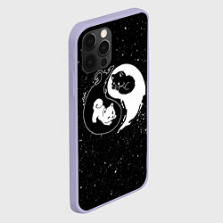 Чехол для iPhone 12 Pro Инь Янь - котенок и щенок, цвет: 3D-светло-сиреневый — фото 2