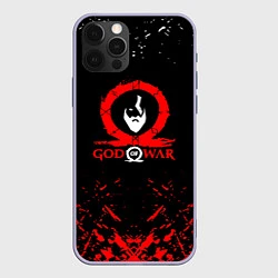 Чехол для iPhone 12 Pro God of War Ragnarok герой лого, цвет: 3D-светло-сиреневый