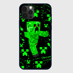 Чехол для iPhone 12 Pro MINECRAFT - CREEPER МАЙНКРАФТ, цвет: 3D-черный