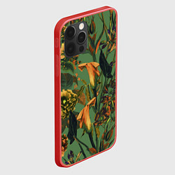 Чехол для iPhone 12 Pro Цветы Оранжевые, цвет: 3D-красный — фото 2