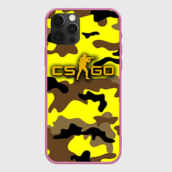 Чехол для iPhone 12 Pro Counter-Strike Камуфляж Жёлто-Коричневый, цвет: 3D-малиновый