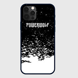 Чехол для iPhone 12 Pro Powerwolf: белые брызги, цвет: 3D-черный