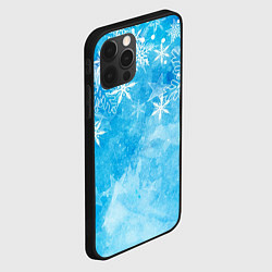 Чехол для iPhone 12 Pro Новогодние снежинки, цвет: 3D-черный — фото 2