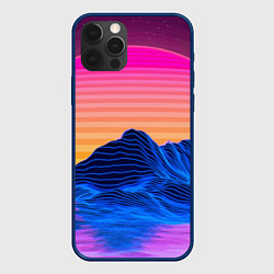 Чехол iPhone 12 Pro Vaporwave Mountains Психоделика Неон