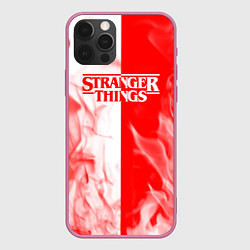 Чехол для iPhone 12 Pro ОЧЕНЬ СТРАННЫЕ ДЕЛА STRANGER THINGS ПЛАМЯ, цвет: 3D-малиновый