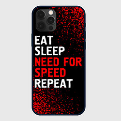 Чехол для iPhone 12 Pro Eat Sleep Need for Speed Repeat - Спрей, цвет: 3D-черный