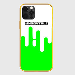 Чехол для iPhone 12 Pro Undertale андертейл логотип, цвет: 3D-желтый