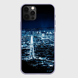 Чехол для iPhone 12 Pro Ночной город night city, цвет: 3D-светло-сиреневый