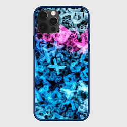 Чехол для iPhone 12 Pro Хаос из букв, цвет: 3D-тёмно-синий