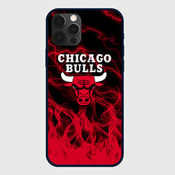 Чехол iPhone 12 Pro CHICAGO BULLS ЧИКАГО БУЛЛС МОЛНИИ