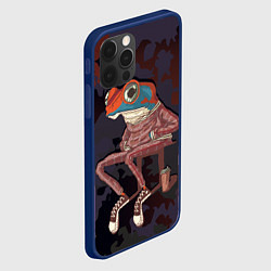 Чехол для iPhone 12 Pro Лягуха на стиле, цвет: 3D-тёмно-синий — фото 2
