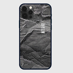 Чехол для iPhone 12 Pro Мятая сетчатая ткань Crumpled Mesh Fabric, цвет: 3D-черный